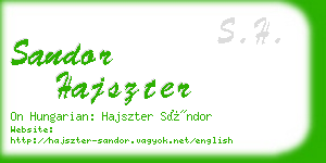 sandor hajszter business card